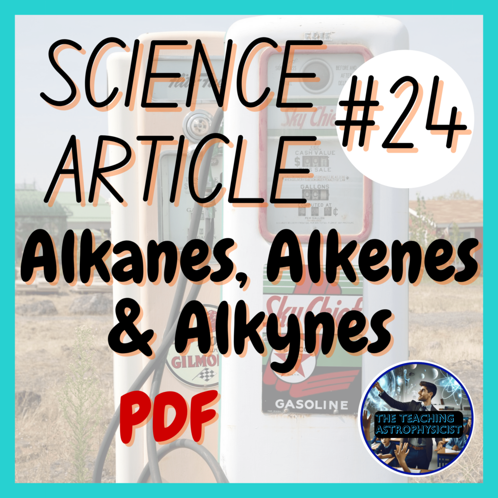 Alkanes, Alkenes & Alkynes Science Article #24 | Chemistry Reading ...