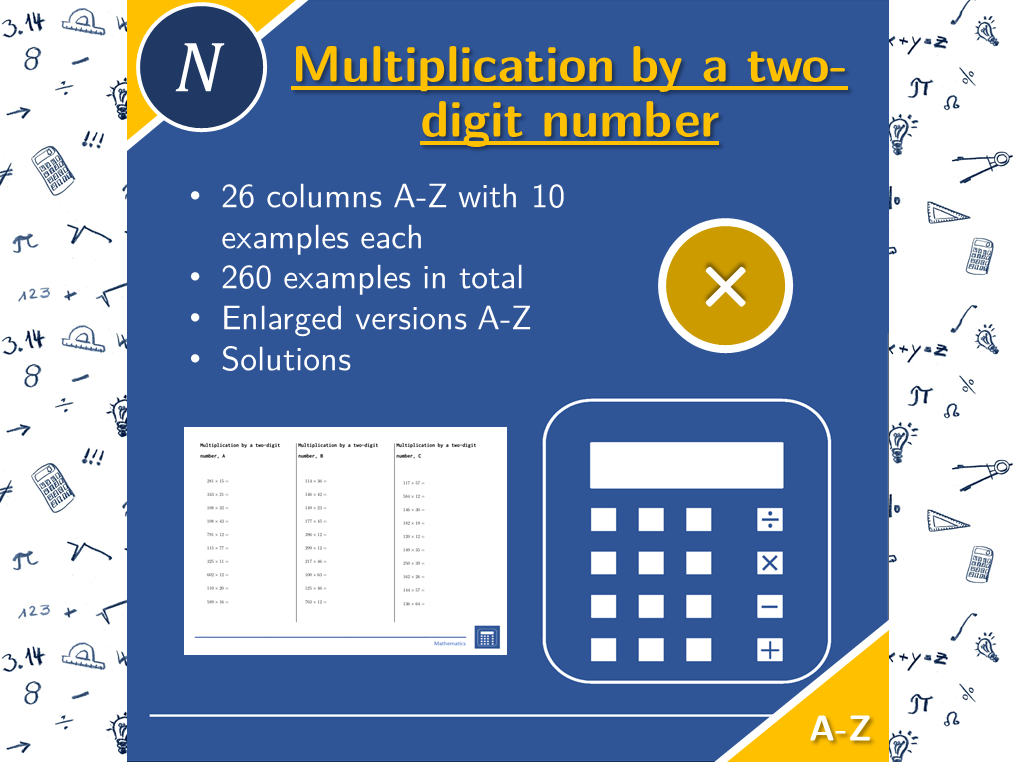 Two Digit Number Math Colm Multiplication by a two-digit number | math | 26 columns ...
