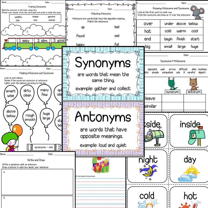 synonym and antonym homework