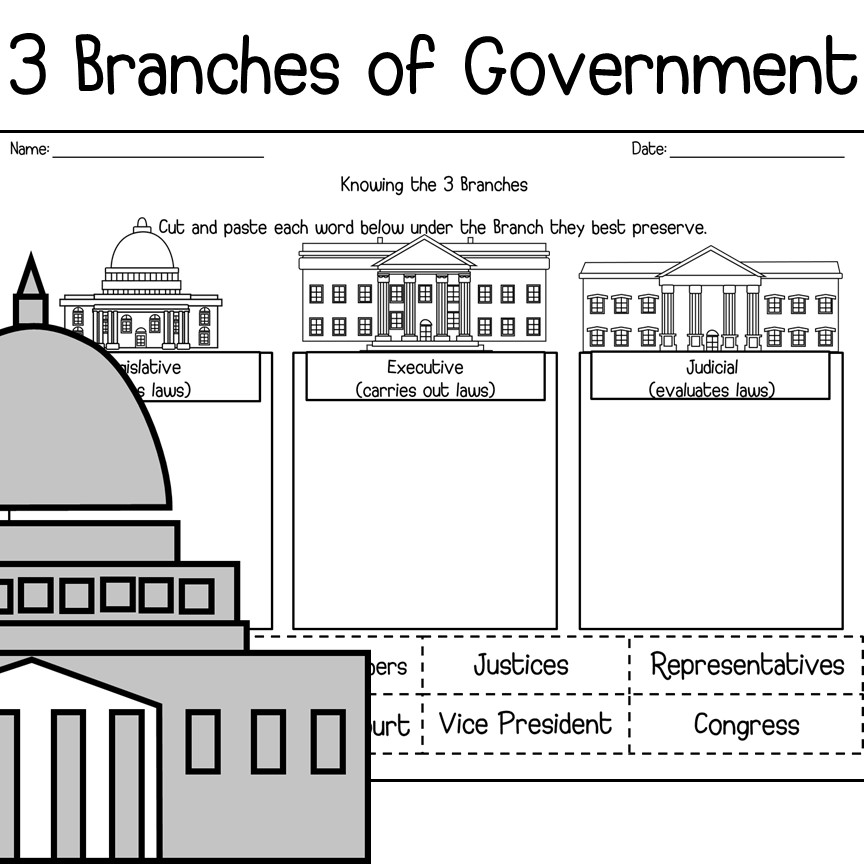 Branches Of Government For Kids Printable