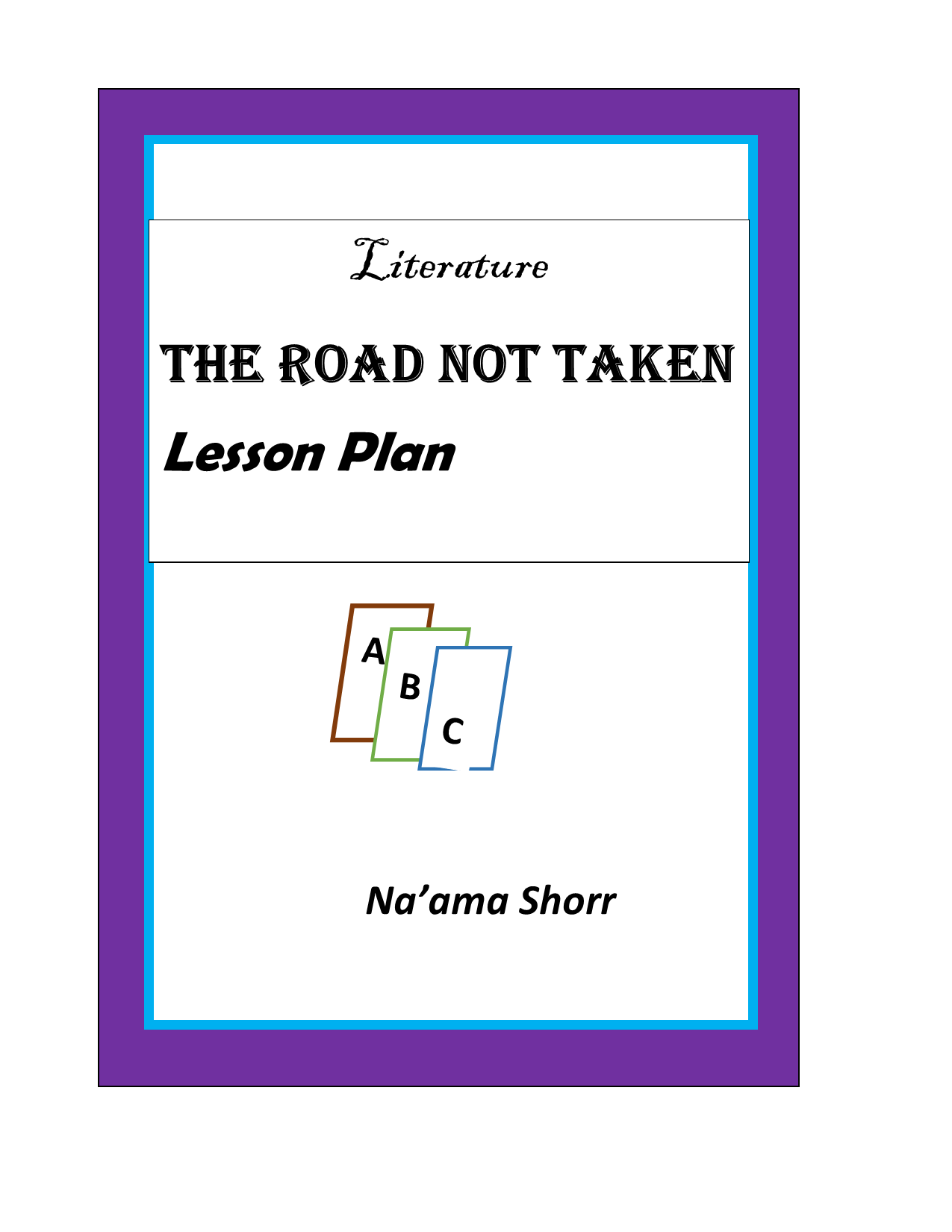 TeachersTrading.com The Road Not Taken Cover Page